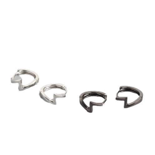 S925 Silver Diamond-Set Lightning Bolt Stud Earrings Petite Layered Cold Style Student Earrings
