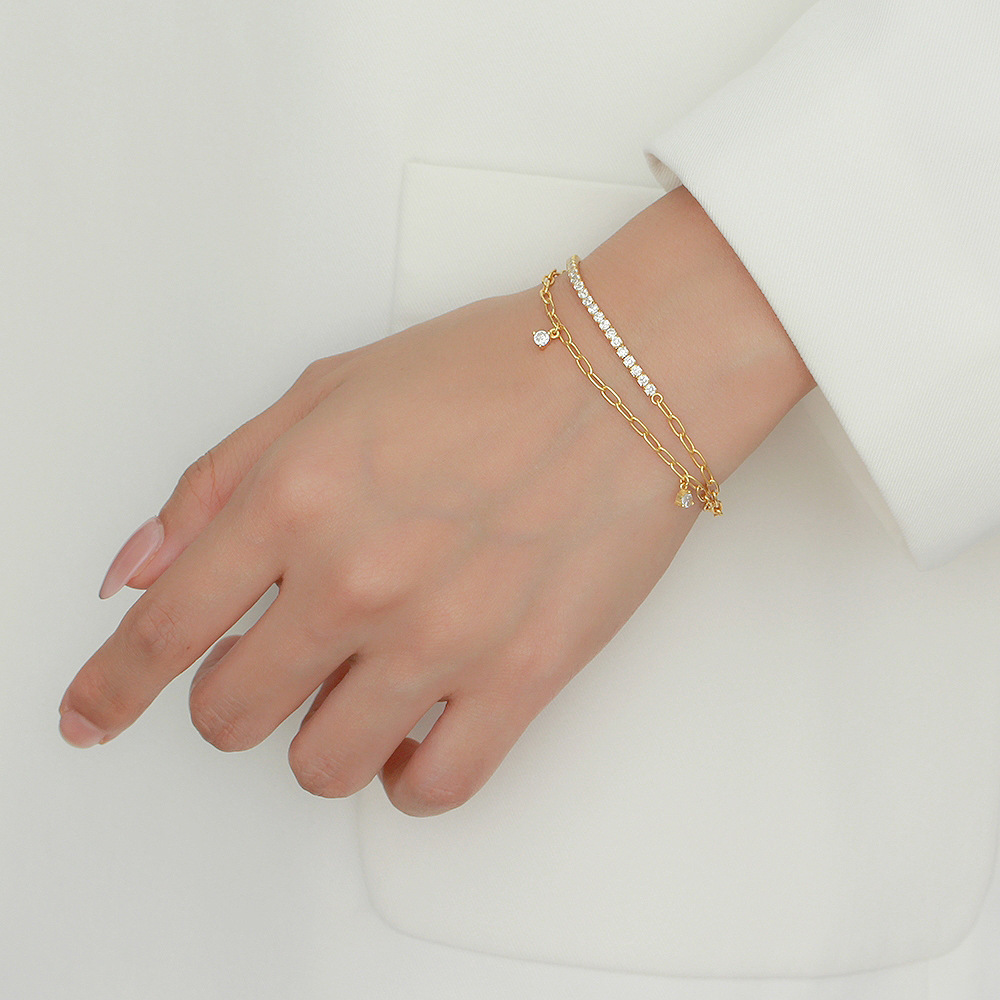 S925 Silver Bracelet Women Fresh Forest Style Diamond Hand Chain Summer Sweet Versatile Jewelry for Women - Image 2