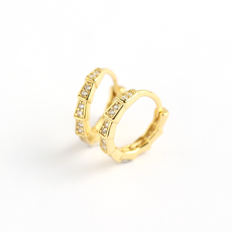 European S925 Silver INS Diamond-Set Earrings Design Snake Scales Ear Cuffs Layered Jewelry for Women