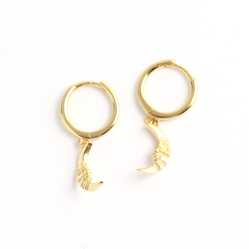 European S925 Silver INS Trendy Street Style Fashion Moon-Shaped Ear Cuffs Silver Earrings for Women