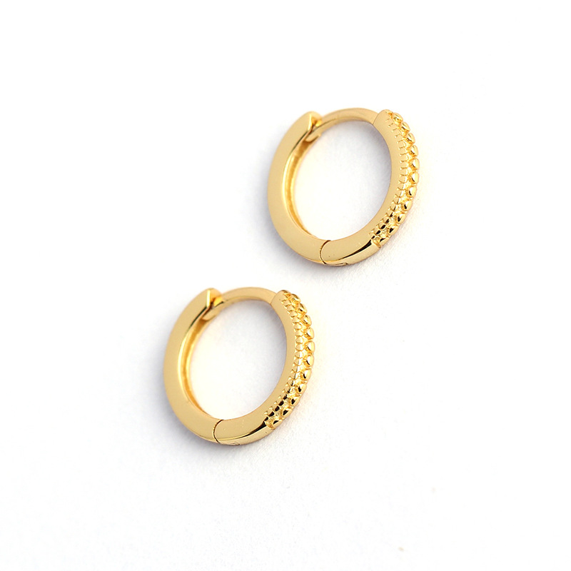 European Light Luxury INS Small Dot Earrings S925 Silver Stackable Hoop Ear Cuffs Jewelry for Women