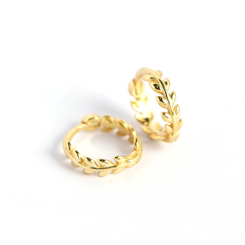 S925 Silver Leaf Ear Cuffs Minimalist Smooth Leaf Ear Cuffs Cool Style Silver Jewelry