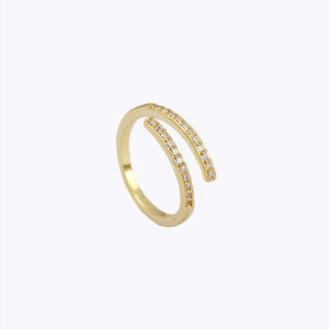 925 Silver Zircon Fashion Ring INS Geometric Open Band Ring Cross-Border Open Ring Jewelry for Women