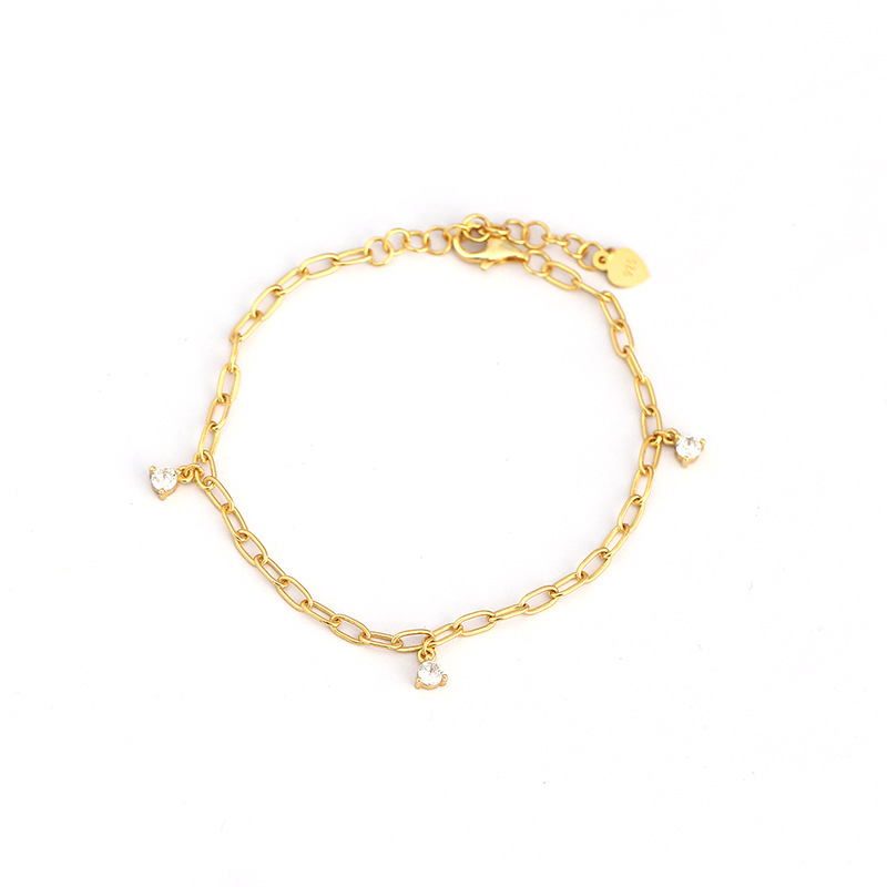 S925 Silver Bracelet Women Fresh Forest Style Diamond Hand Chain Summer Sweet Versatile Jewelry for Women