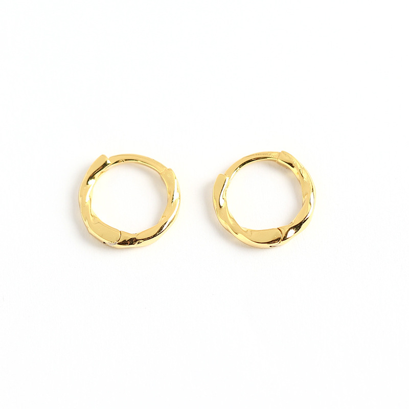 Japanese and Korean Style S925 Silver INS Minimalist Ear Bone Cuffs Twisted Knot Texture Ear Cuffs Line Earrings for Women