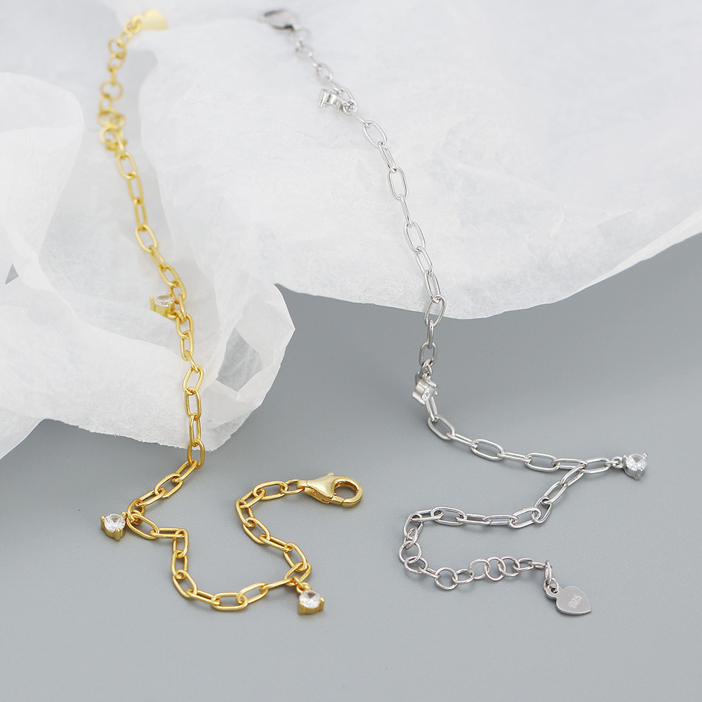 S925 Silver Bracelet Women Fresh Forest Style Diamond Hand Chain Summer Sweet Versatile Jewelry for Women - Image 5