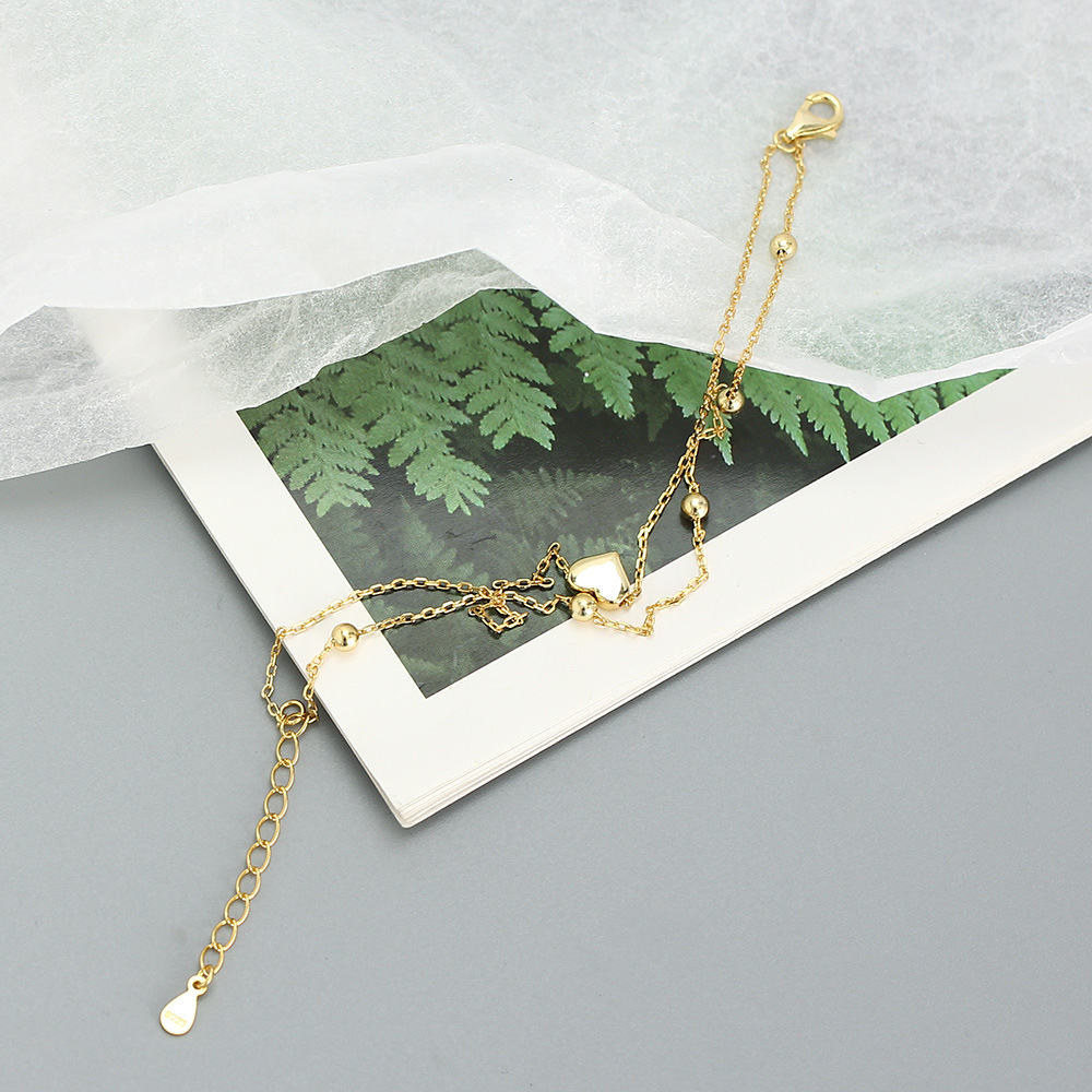 S925 Silver Cute Multi-Charms Heart Bracelet Korean Style Fresh Sweet Summer Jewelry for Girls - Image 8