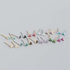 European Trendy Punk Ear Cuffs S925 Silver Round Bead Rivet Earrings Street Style Ear Cuffs - Image 2