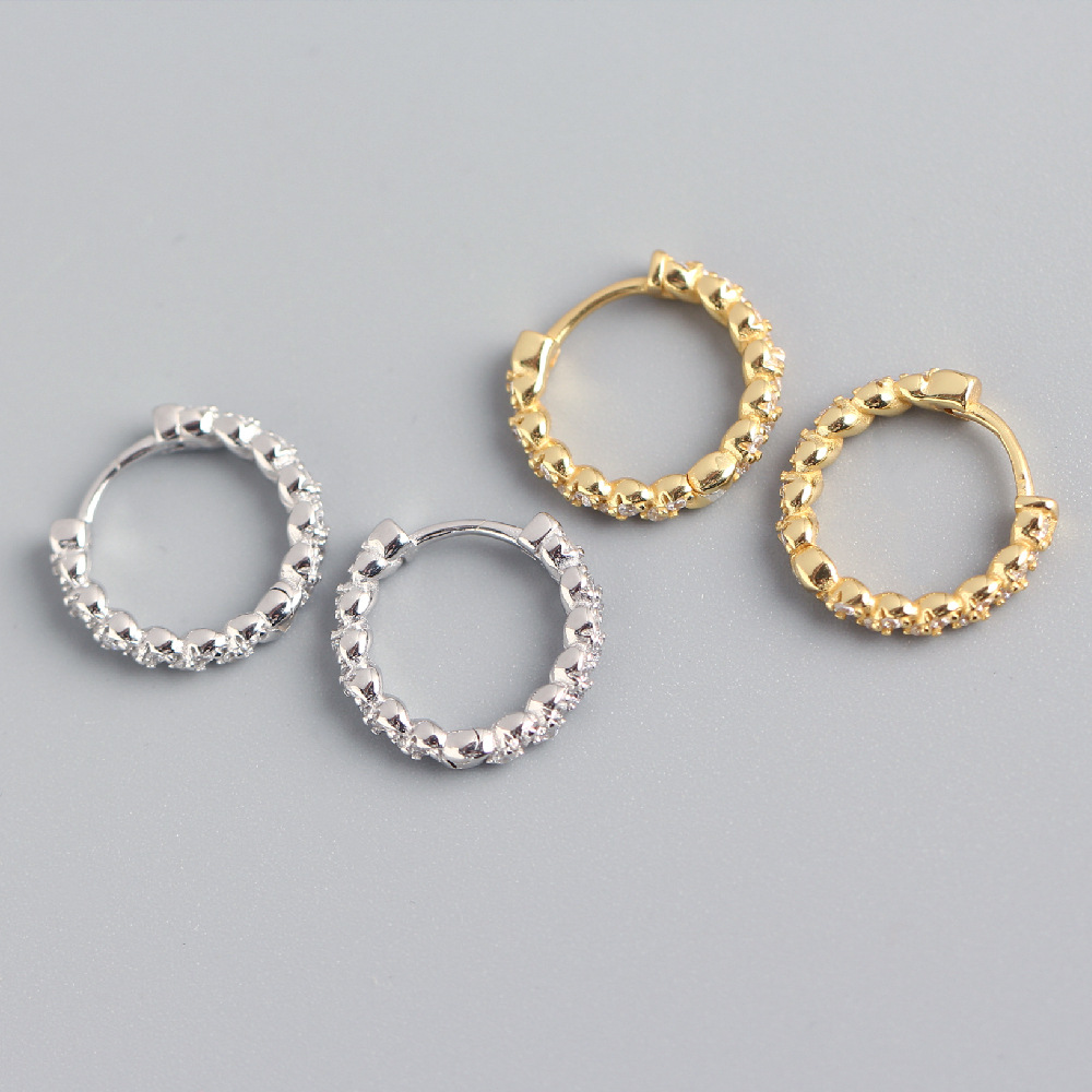 Hot-Selling S925 Silver INS Geometric Twist Diamond-Set Ear Cuffs Trendy Silver Jewelry - Image 2