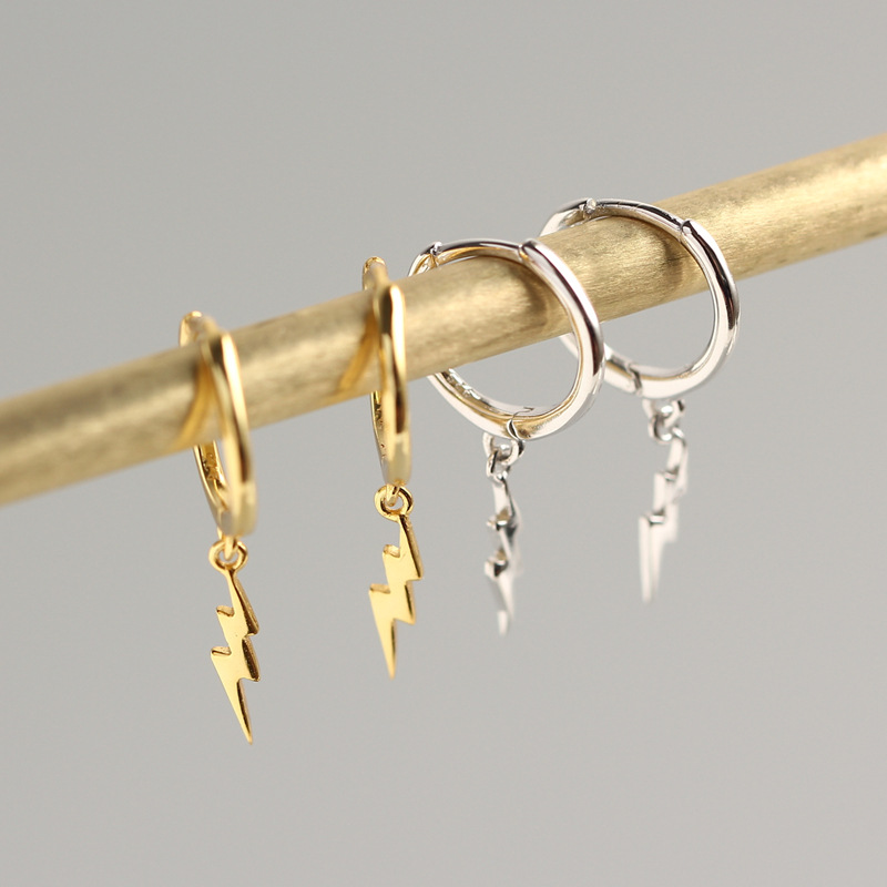 European Light Luxury S925 Silver INS Style Minimalist Diamond-Set Rhombus Hoop Earrings Silver Jewelry - Image 2