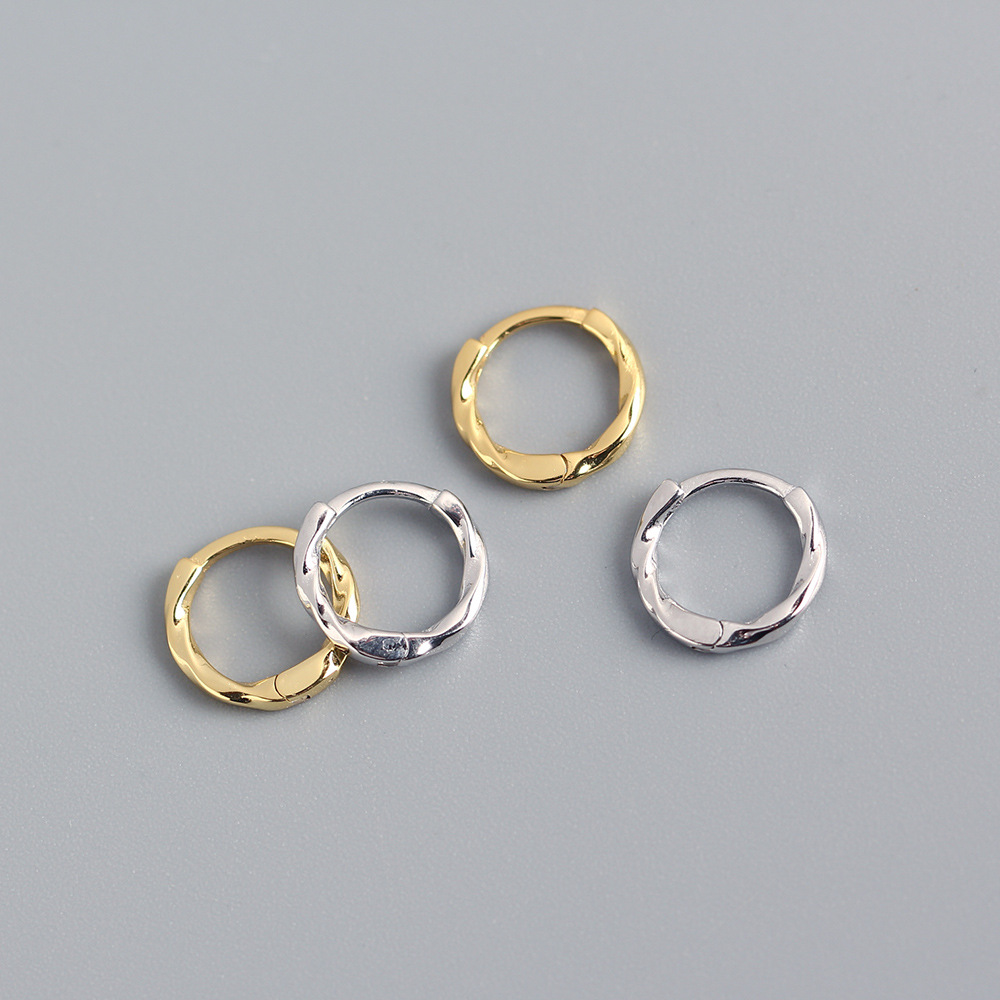 Japanese and Korean Style S925 Silver INS Minimalist Ear Bone Cuffs Twisted Knot Texture Ear Cuffs Line Earrings for Women - Image 2