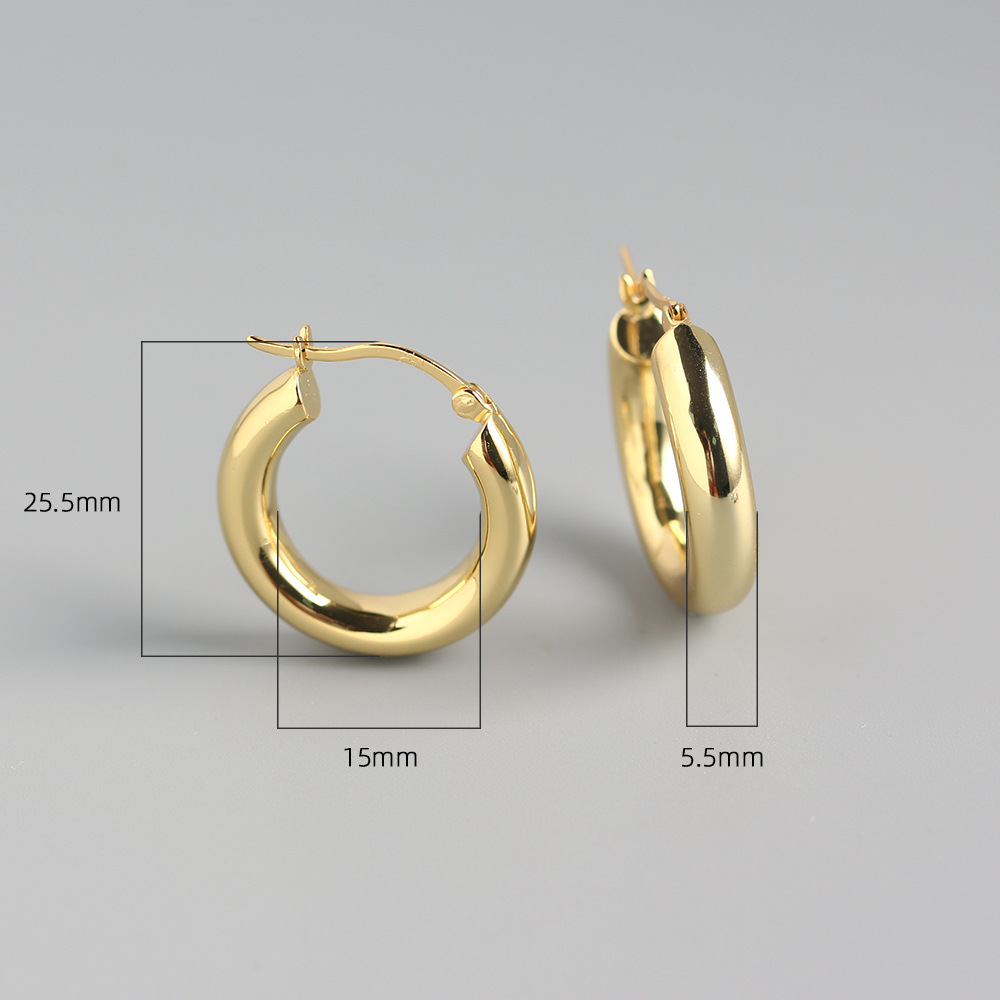 Exaggerated S925 Silver INS Metal Round Hoop Earrings Unique Minimalist Silver Ear Cuffs Earrings Jewelry - Image 3