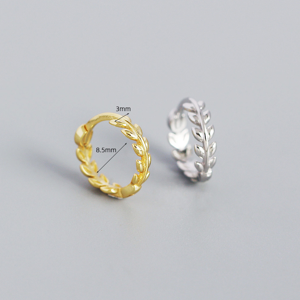 S925 Silver Leaf Ear Cuffs Minimalist Smooth Leaf Ear Cuffs Cool Style Silver Jewelry - Image 3