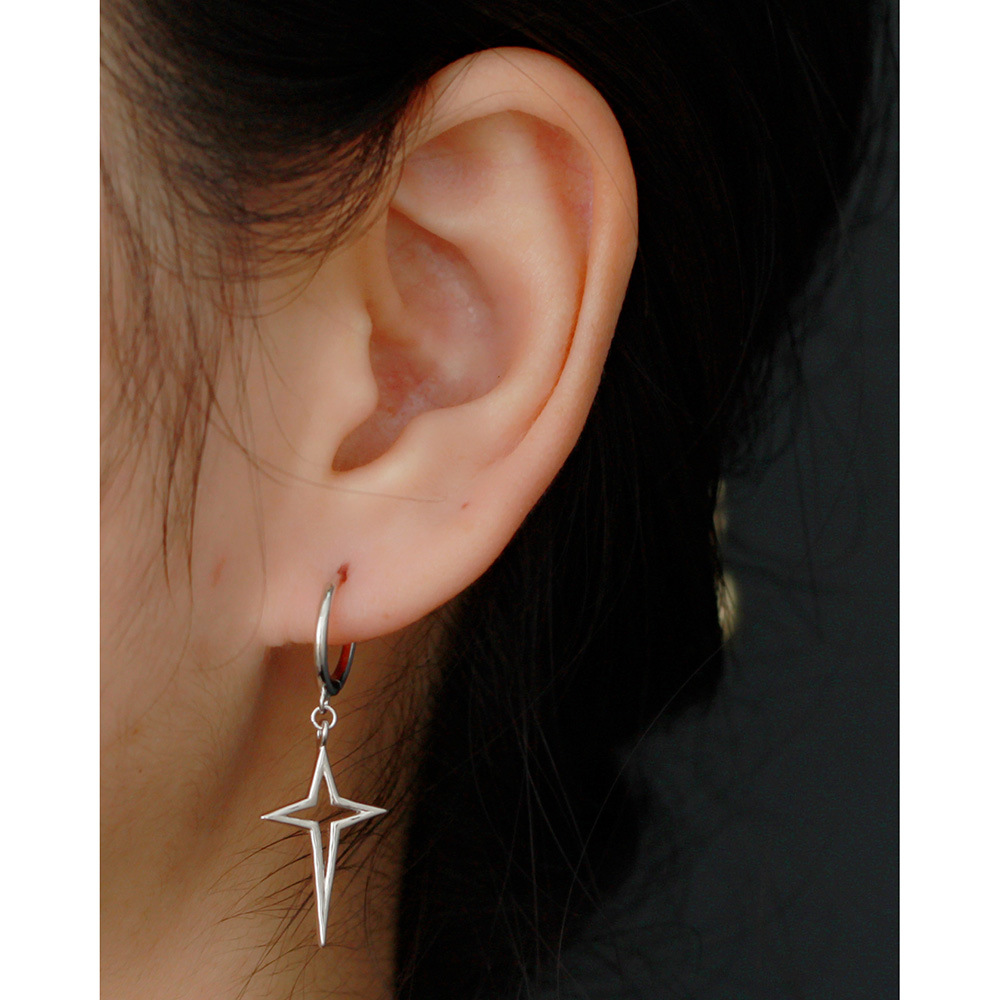Unique S925 Silver Oval-Shaped Ear Cuffs Design Cold Metallic Style Minimalist Earrings Two-Way Wear - Image 15