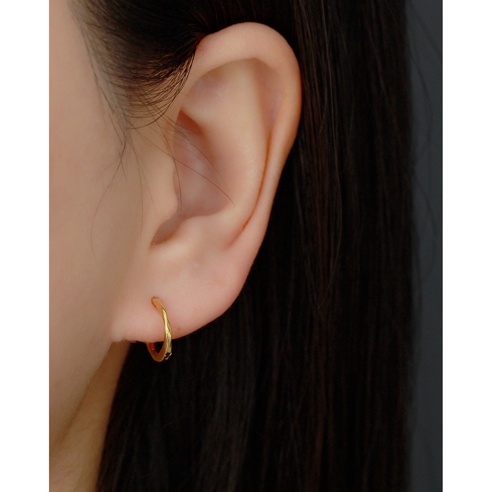 Japanese and Korean Style S925 Silver INS Minimalist Ear Bone Cuffs Twisted Knot Texture Ear Cuffs Line Earrings for Women - Image 14
