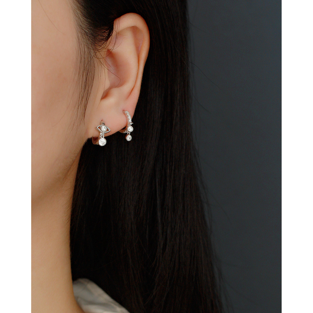 European Trendy Diamond-Set Silver Ear Cuffs S925 Silver Teardrop Versatile Earrings Jewelry - Image 14