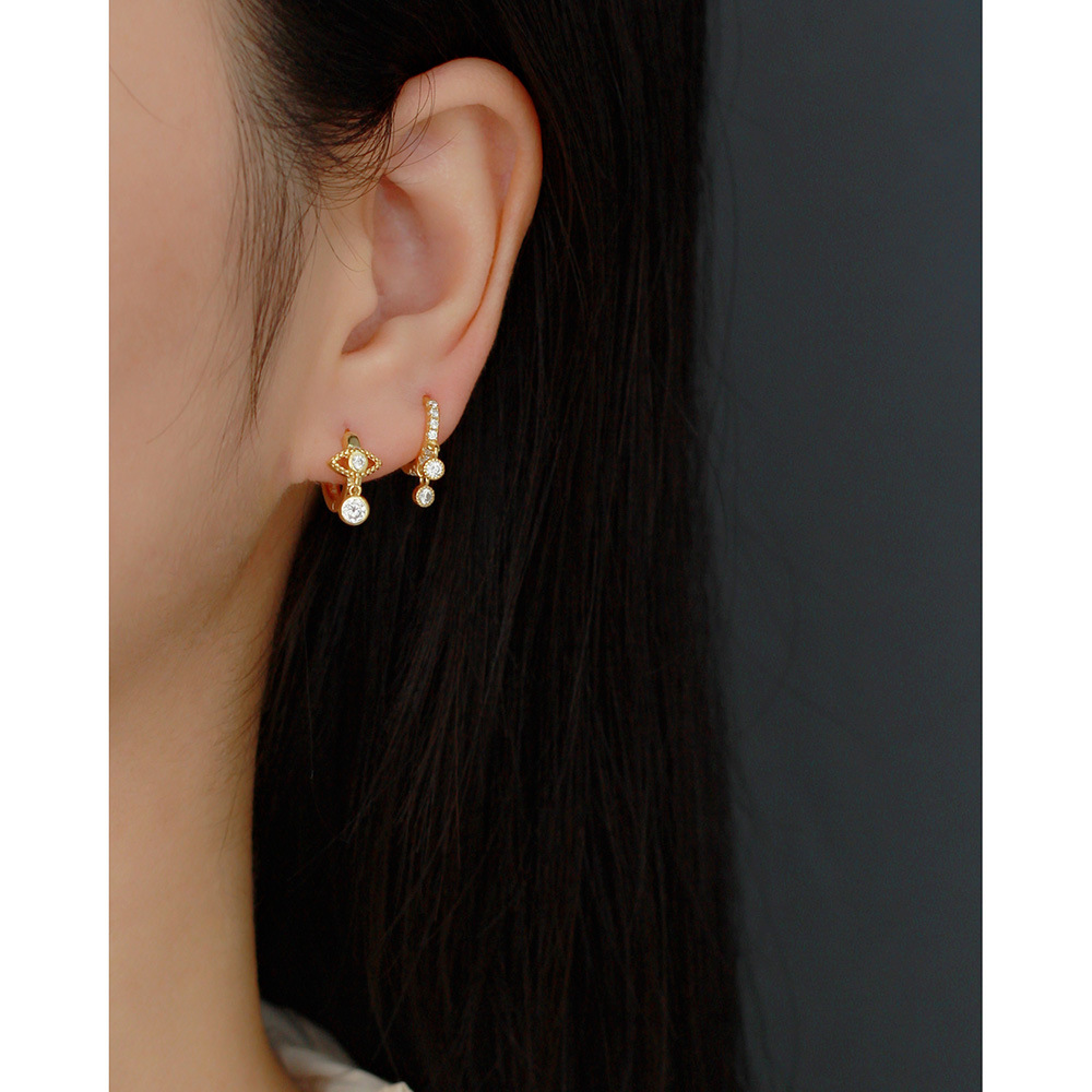 European Trendy Diamond-Set Silver Ear Cuffs S925 Silver Teardrop Versatile Earrings Jewelry - Image 15