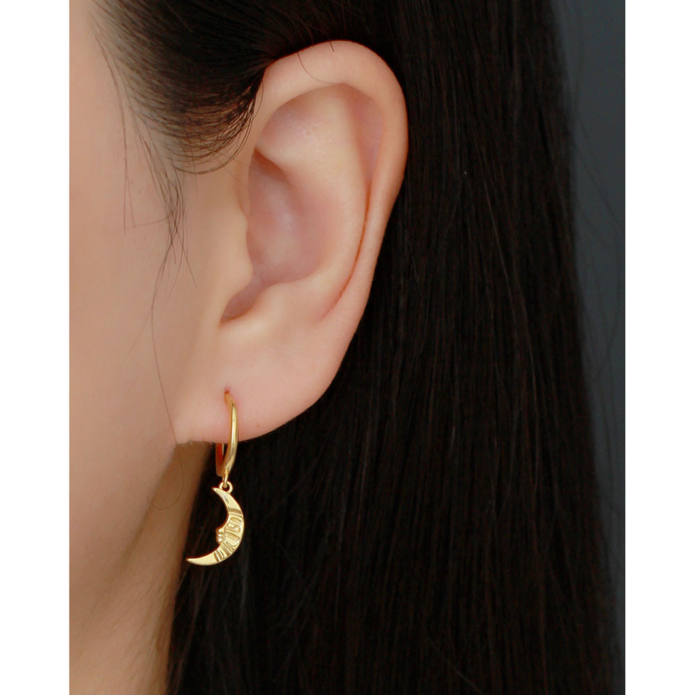 European S925 Silver INS Trendy Street Style Fashion Moon-Shaped Ear Cuffs Silver Earrings for Women - Image 12