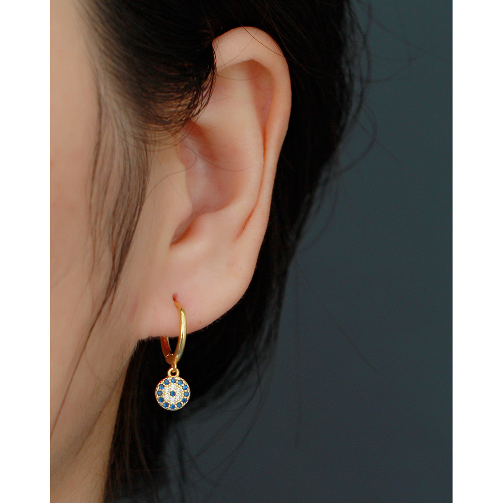 European Silver Ear Cuffs S925 Diamond-Set Evil Eye Trendy Jewelry Earrings for Women - Image 13