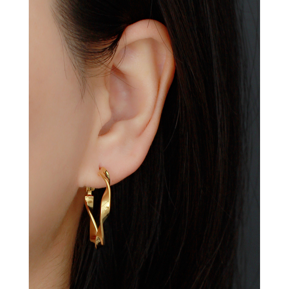 European Elegant S925 Silver Earrings INS Versatile Mobius Ring Handcrafted Large Hoop Earrings - Image 13