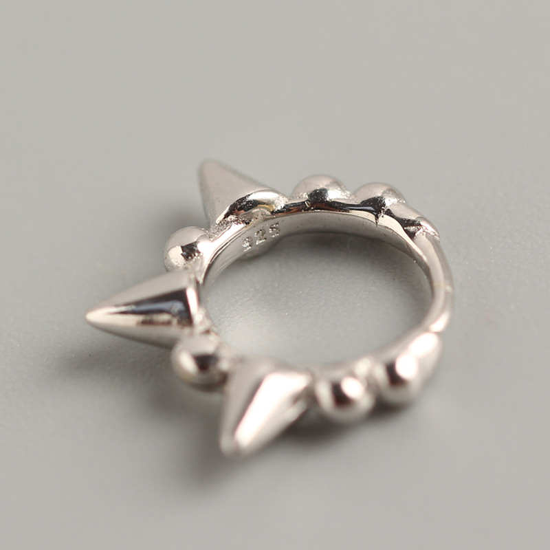 Simple Retro Round Silver Stud Earrings S925 Silver Korean Style Twisted Blackened Thai Silver Jewelry for Women - Image 4