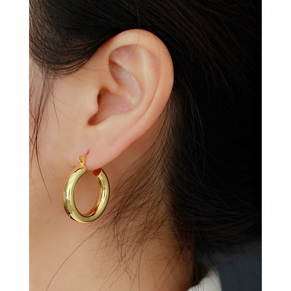 Exaggerated S925 Silver INS Metal Round Hoop Earrings Unique Minimalist Silver Ear Cuffs Earrings Jewelry - Image 12