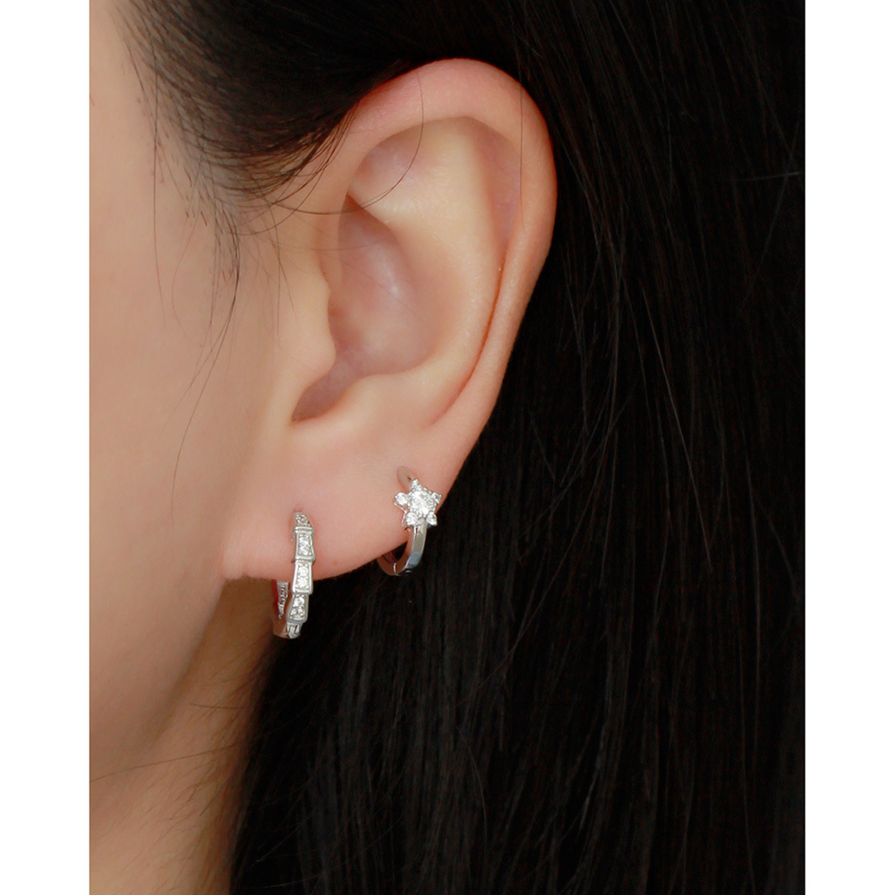European S925 Silver INS Diamond-Set Earrings Design Snake Scales Ear Cuffs Layered Jewelry for Women - Image 14