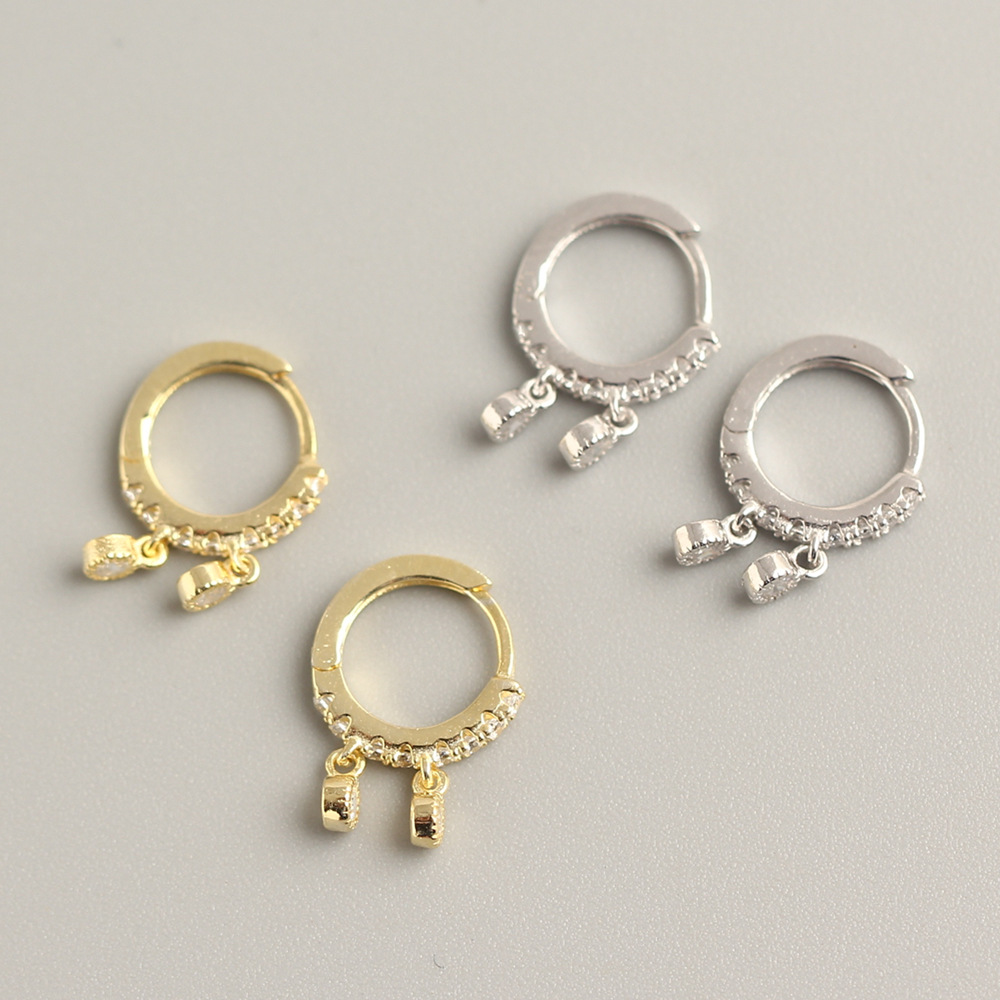 European Trendy Diamond-Set Silver Ear Cuffs S925 Silver Teardrop Versatile Earrings Jewelry - Image 3