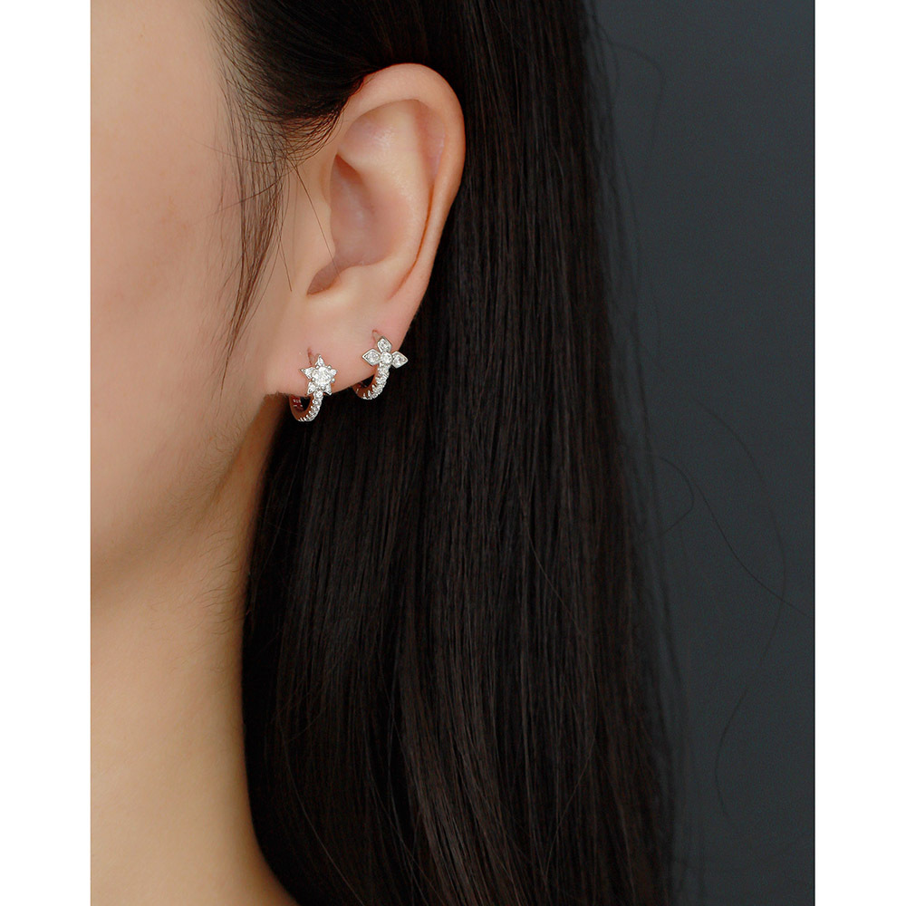 Korean S925 Silver INS Cross Earrings Diamond-Set Light Luxury Ear Cuffs Stud Earrings for Women - Image 13
