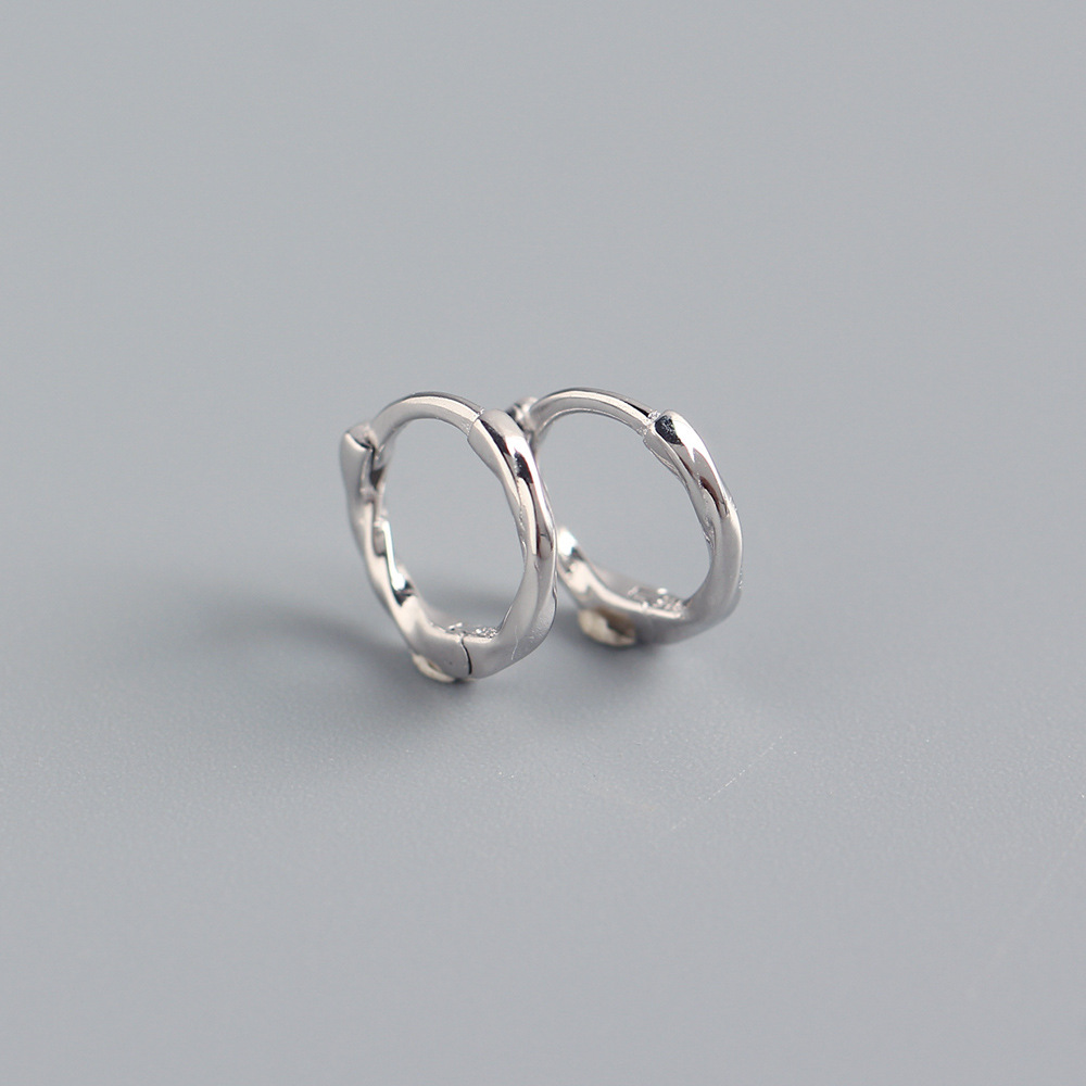 Japanese and Korean Style S925 Silver INS Minimalist Ear Bone Cuffs Twisted Knot Texture Ear Cuffs Line Earrings for Women - Image 4