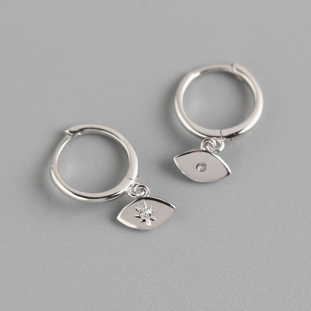 European Light Luxury Eye Earrings Best-Selling S925 Silver Mini Sun Hoop Ear Cuffs Stud Earrings Jewelry - Image 4