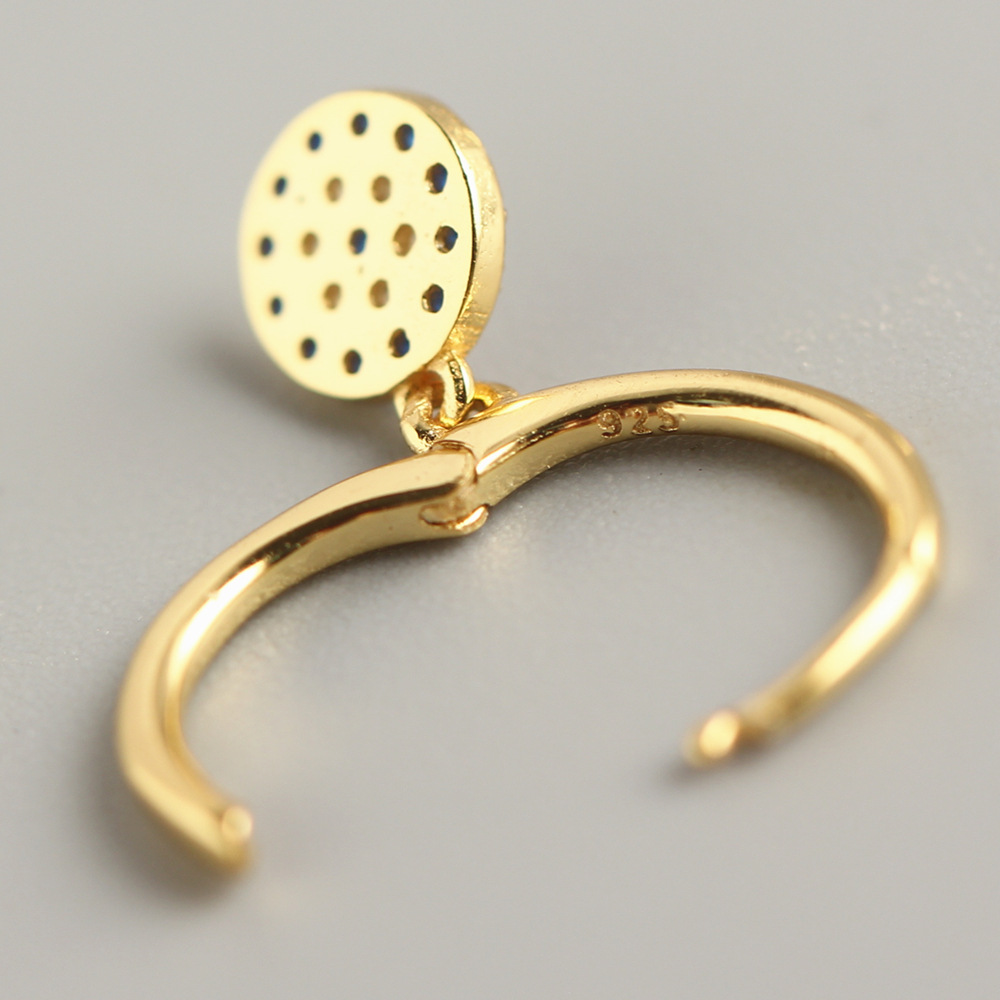European Silver Ear Cuffs S925 Diamond-Set Evil Eye Trendy Jewelry Earrings for Women - Image 5