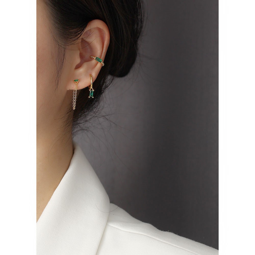 European Trendy Punk Ear Cuffs S925 Silver Round Bead Rivet Earrings Street Style Ear Cuffs - Image 17