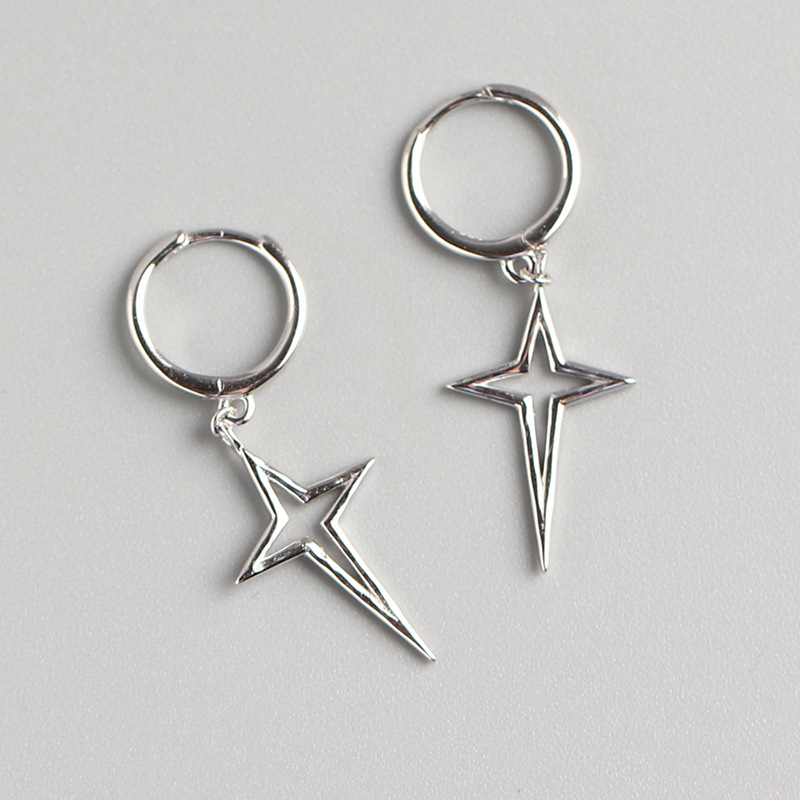 Unique S925 Silver Oval-Shaped Ear Cuffs Design Cold Metallic Style Minimalist Earrings Two-Way Wear - Image 4