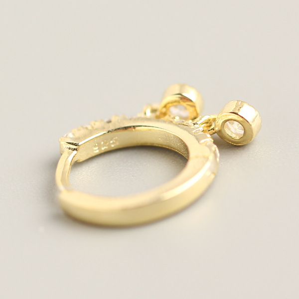 European Trendy Diamond-Set Silver Ear Cuffs S925 Silver Teardrop Versatile Earrings Jewelry - Image 6