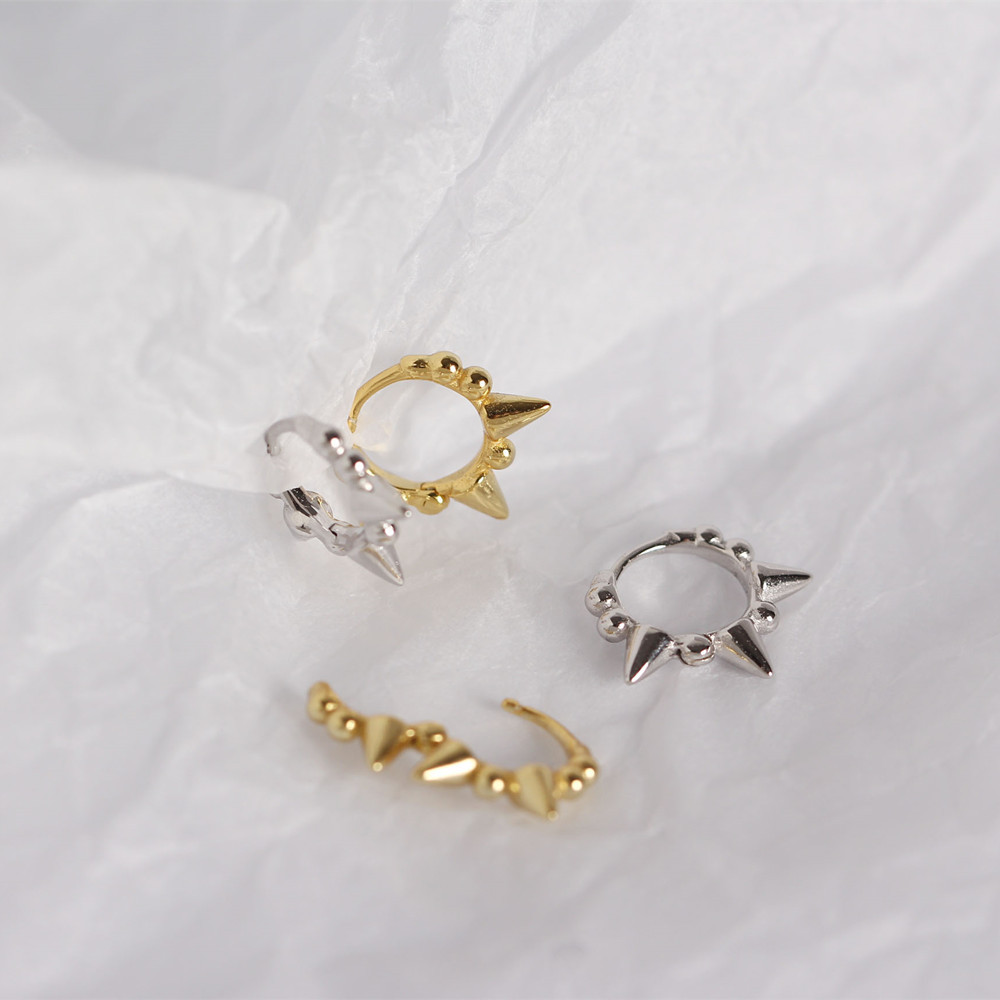 Simple Retro Round Silver Stud Earrings S925 Silver Korean Style Twisted Blackened Thai Silver Jewelry for Women - Image 8