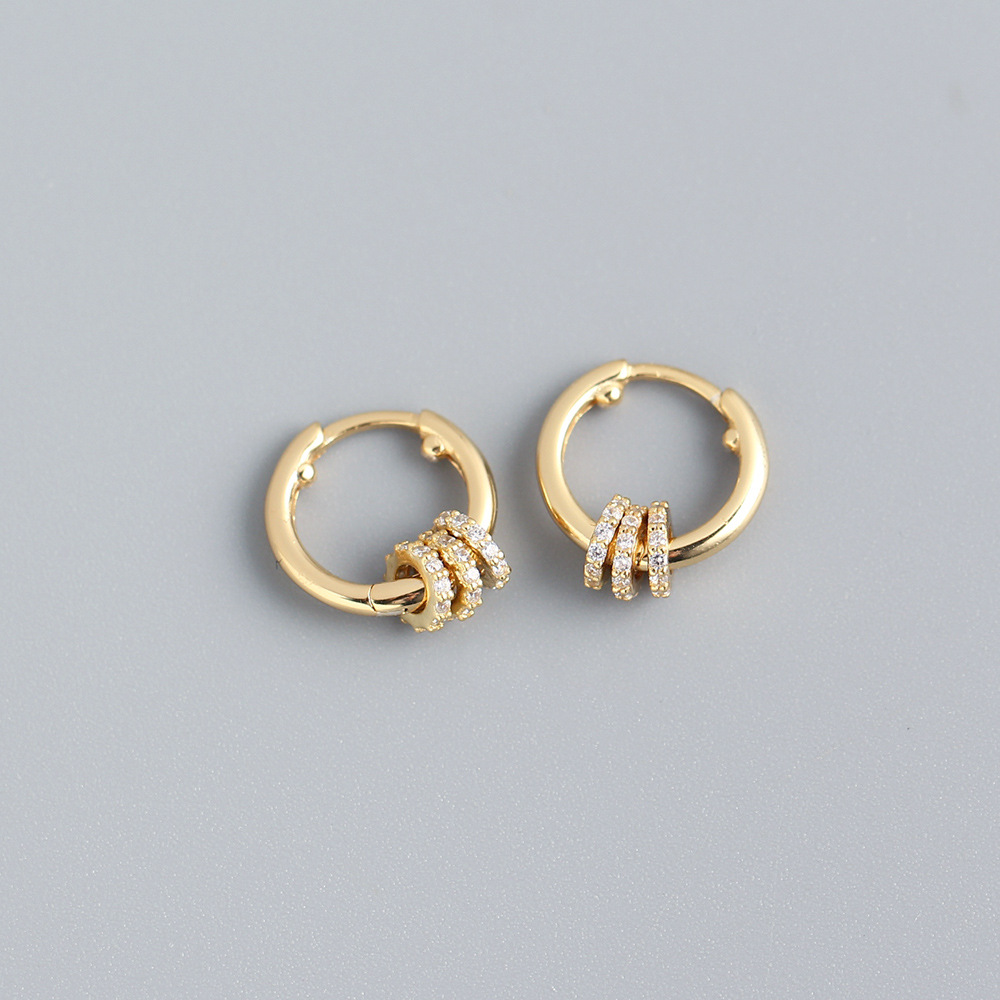 Japanese Style Detachable Round Hoop Silver Earrings S925 Silver Amulet Zircon-Set Ear Cuffs Earrings for Women - Image 4