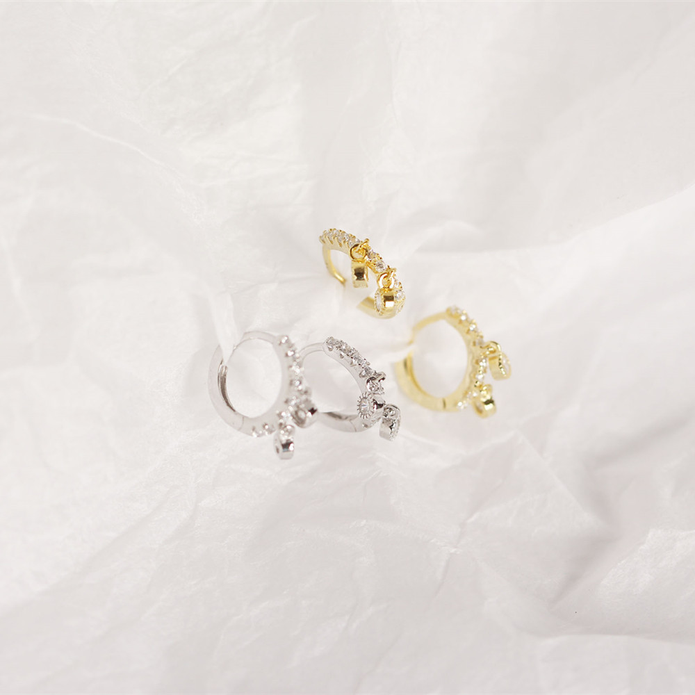 European Trendy Diamond-Set Silver Ear Cuffs S925 Silver Teardrop Versatile Earrings Jewelry - Image 7