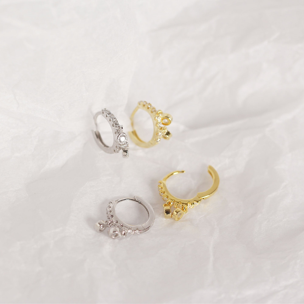 European Trendy Diamond-Set Silver Ear Cuffs S925 Silver Teardrop Versatile Earrings Jewelry - Image 8