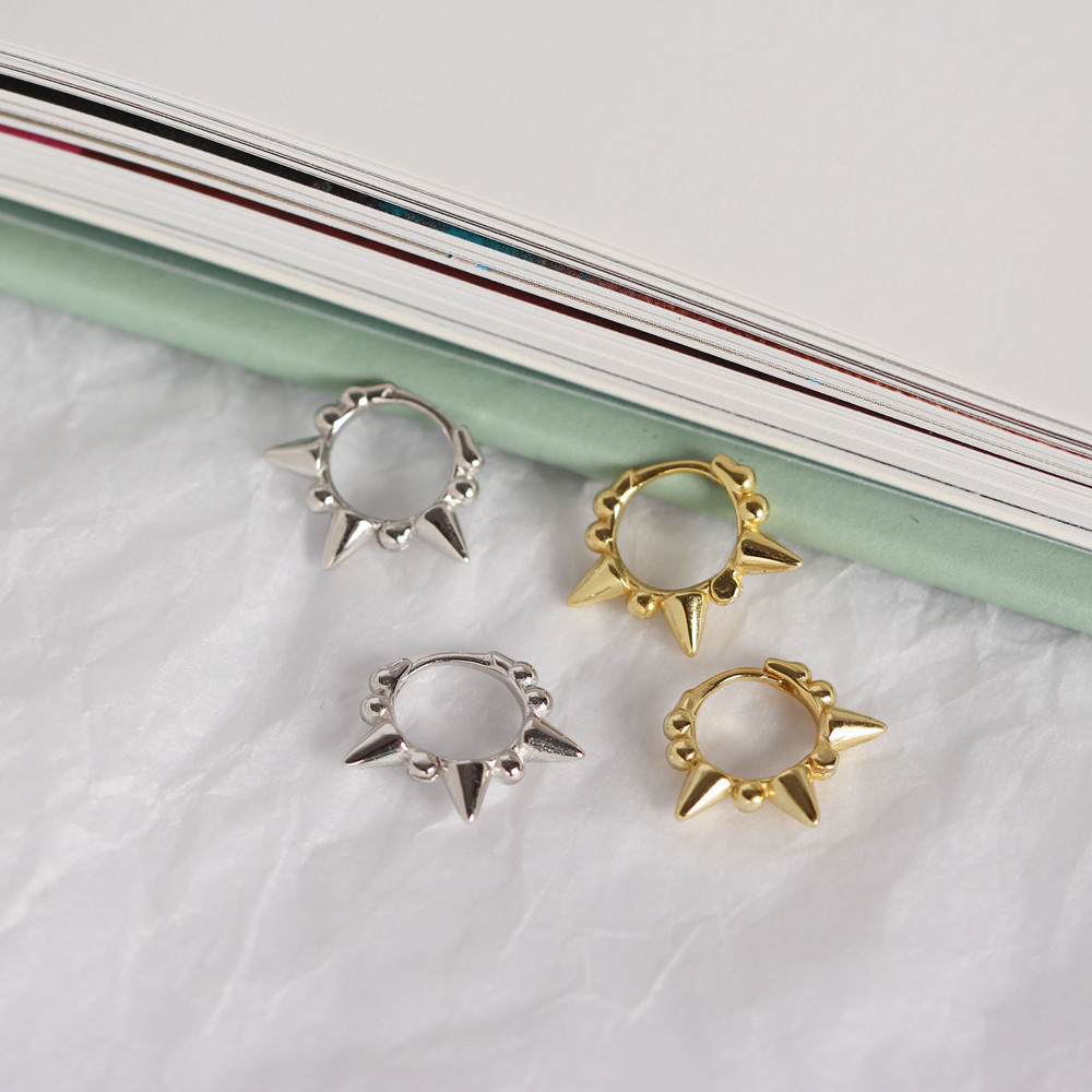 Simple Retro Round Silver Stud Earrings S925 Silver Korean Style Twisted Blackened Thai Silver Jewelry for Women - Image 10