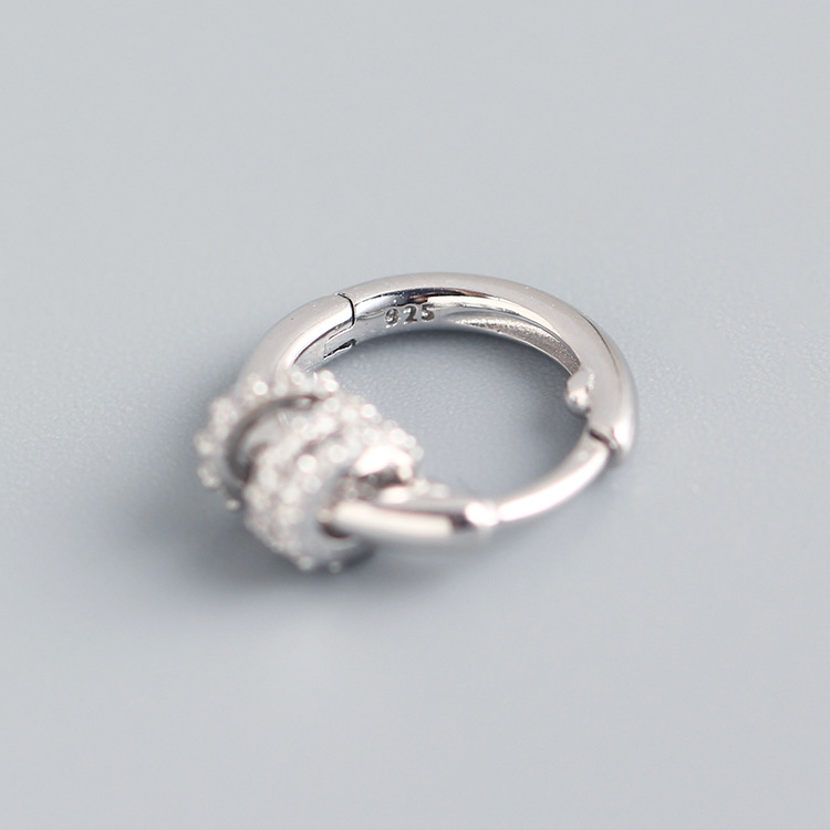Japanese Style Detachable Round Hoop Silver Earrings S925 Silver Amulet Zircon-Set Ear Cuffs Earrings for Women - Image 6