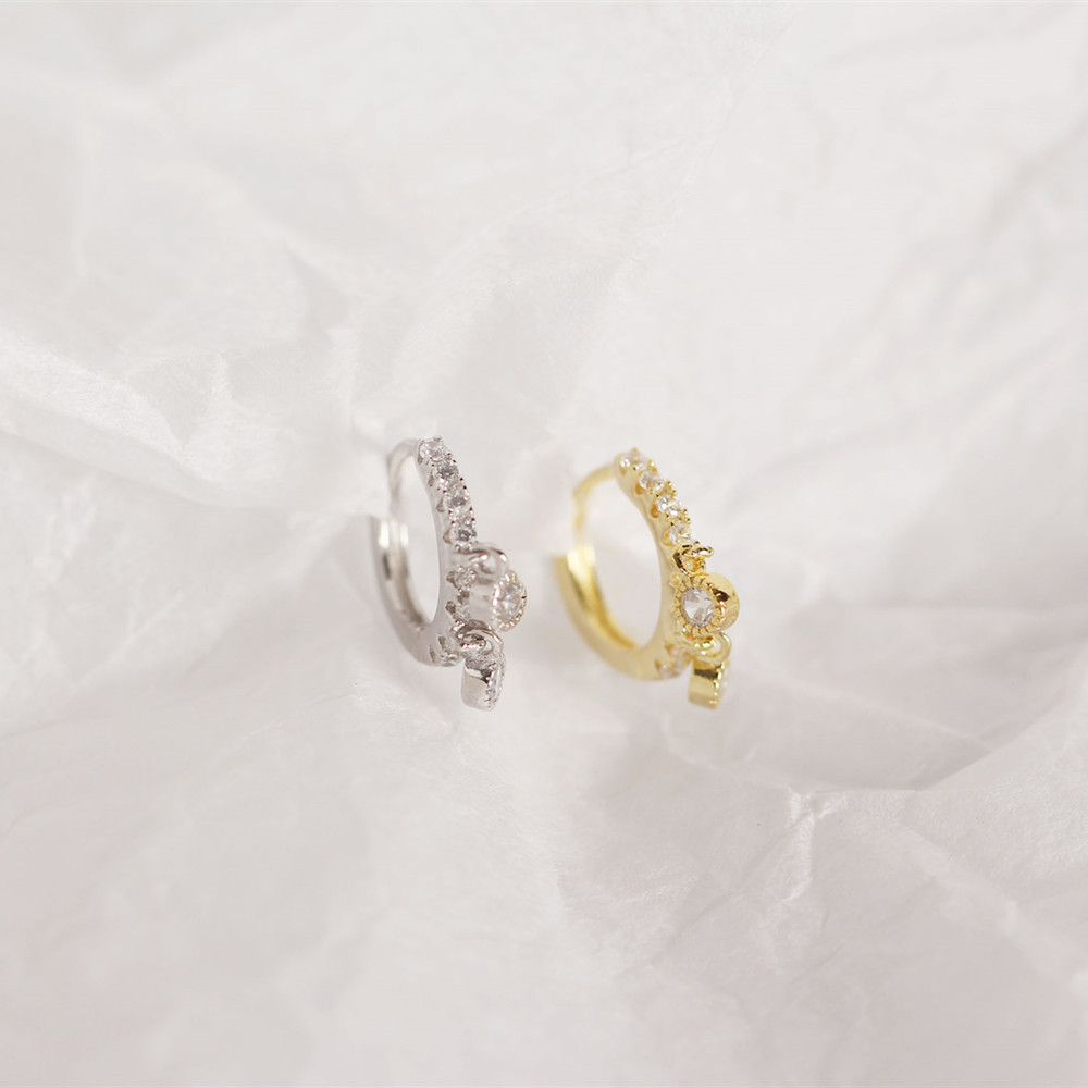 European Trendy Diamond-Set Silver Ear Cuffs S925 Silver Teardrop Versatile Earrings Jewelry - Image 9
