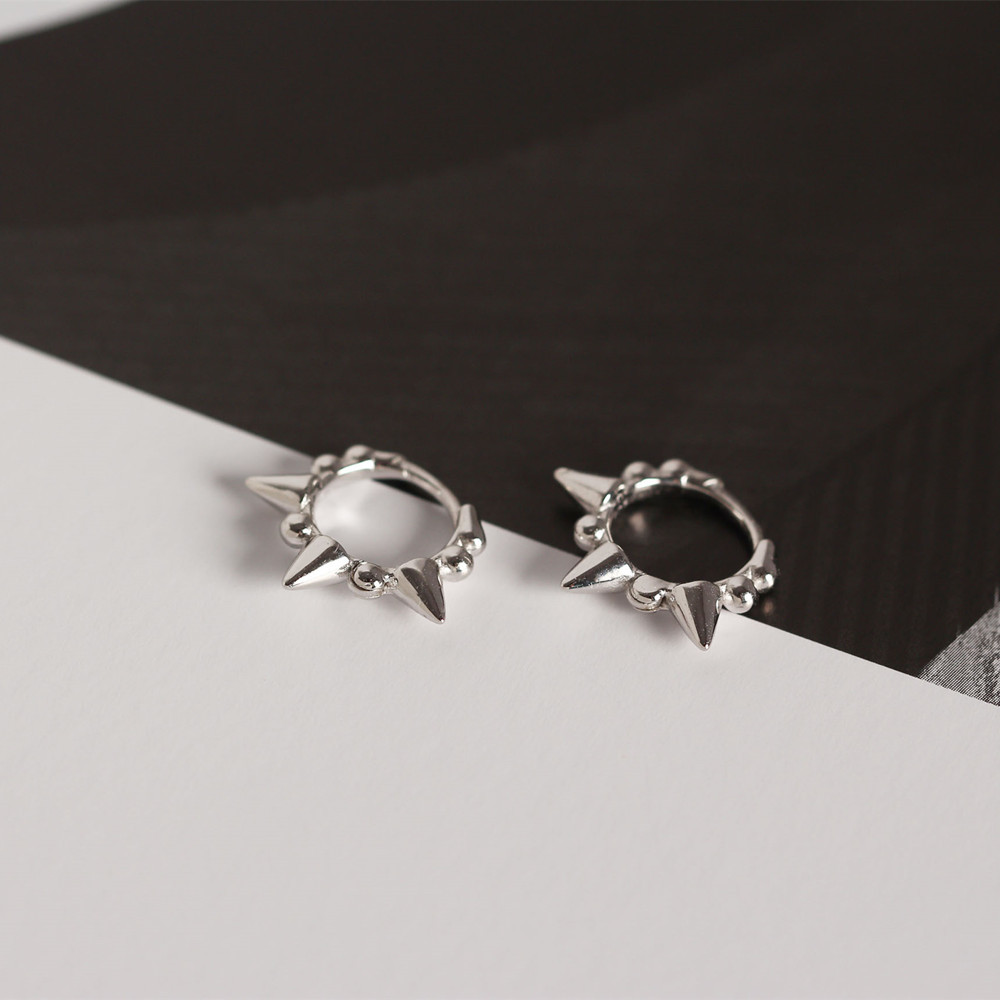 Simple Retro Round Silver Stud Earrings S925 Silver Korean Style Twisted Blackened Thai Silver Jewelry for Women - Image 11