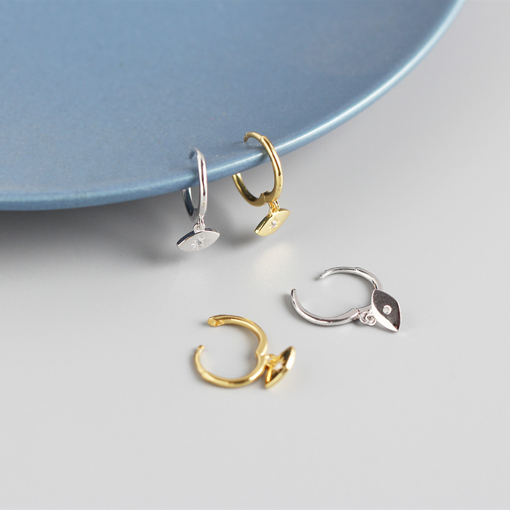 European Light Luxury Eye Earrings Best-Selling S925 Silver Mini Sun Hoop Ear Cuffs Stud Earrings Jewelry - Image 9