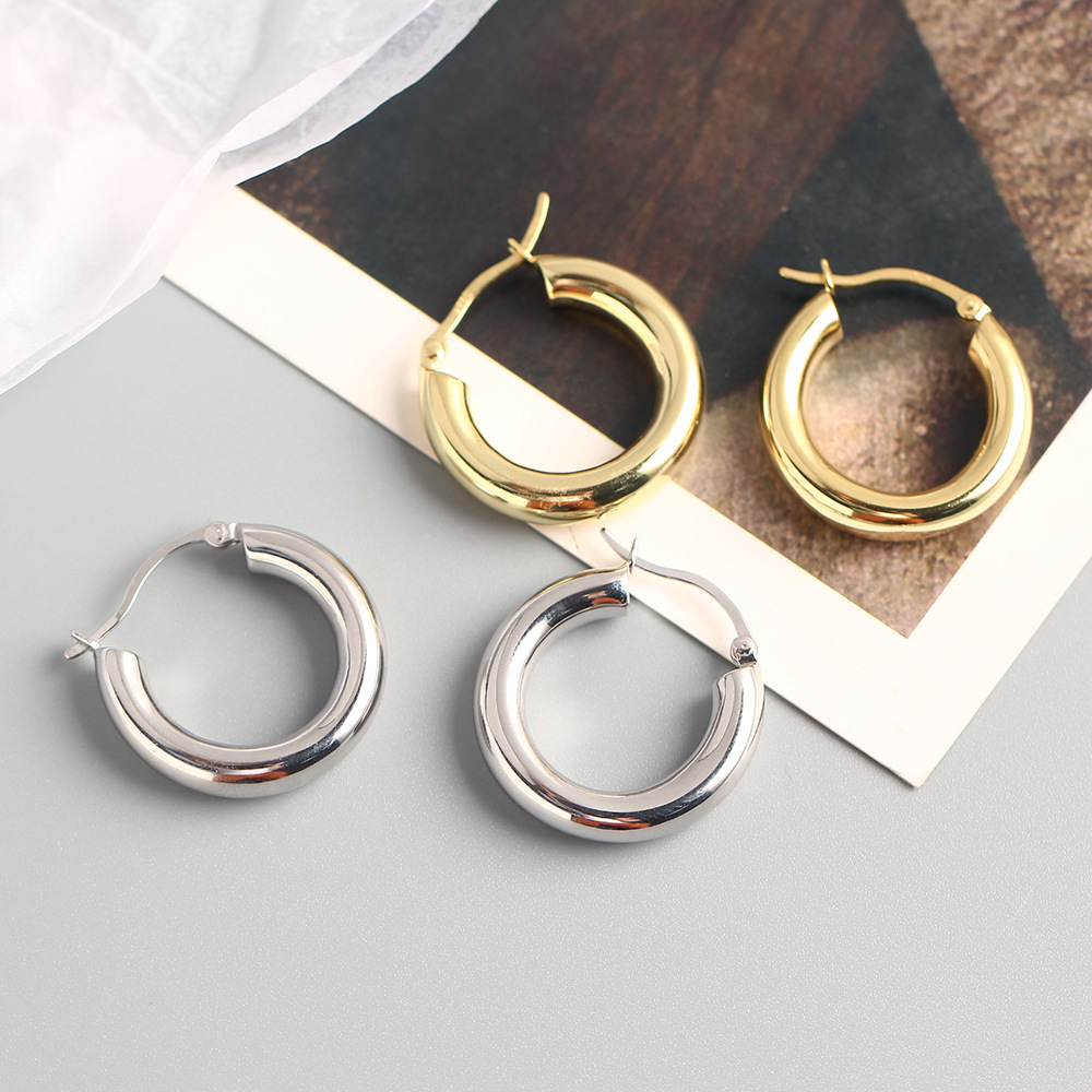 Exaggerated S925 Silver INS Metal Round Hoop Earrings Unique Minimalist Silver Ear Cuffs Earrings Jewelry - Image 7