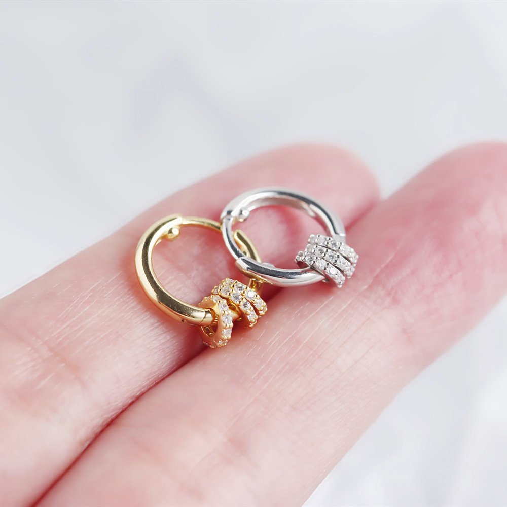 Japanese Style Detachable Round Hoop Silver Earrings S925 Silver Amulet Zircon-Set Ear Cuffs Earrings for Women - Image 8