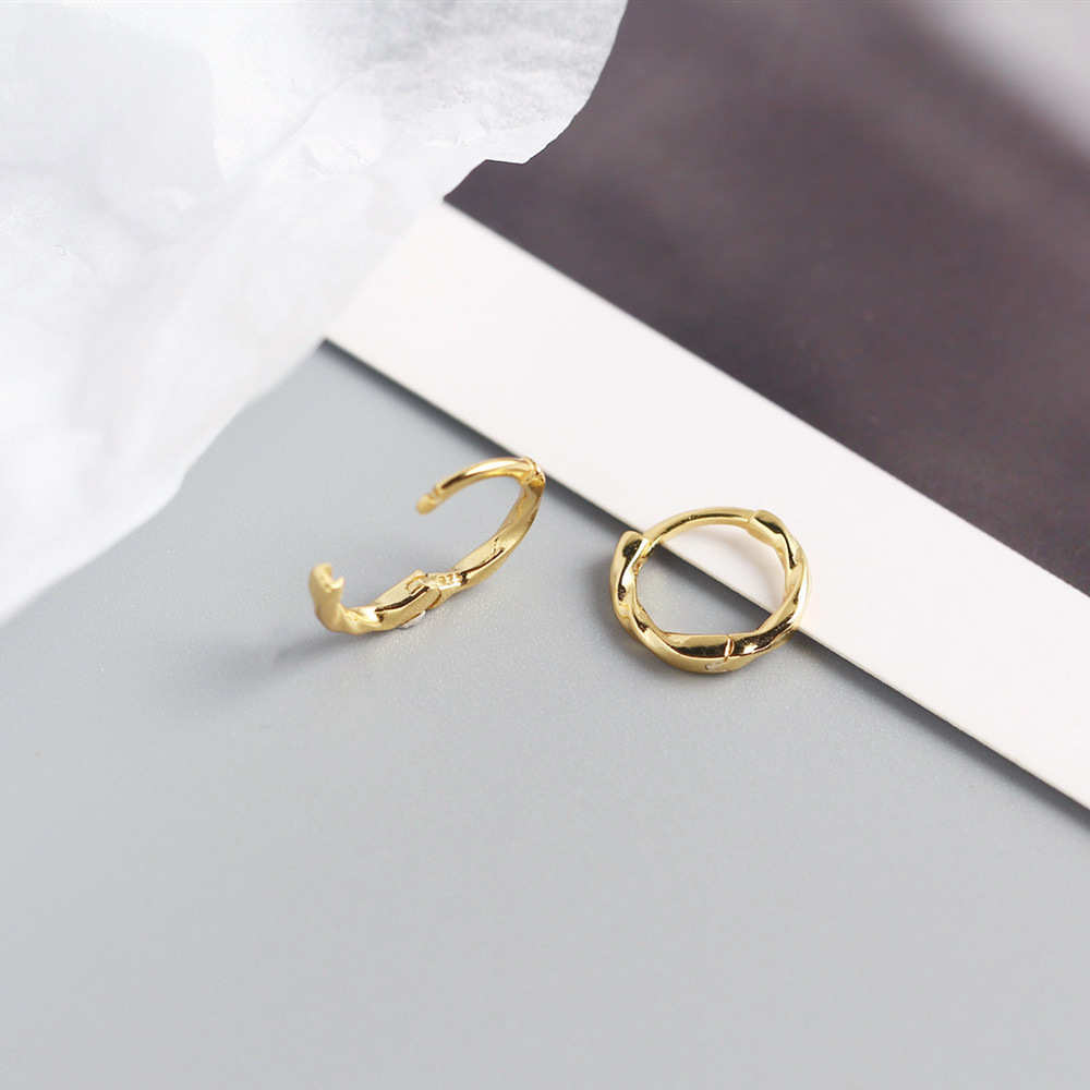 Japanese and Korean Style S925 Silver INS Minimalist Ear Bone Cuffs Twisted Knot Texture Ear Cuffs Line Earrings for Women - Image 11