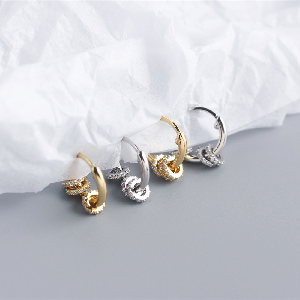 Japanese Style Detachable Round Hoop Silver Earrings S925 Silver Amulet Zircon-Set Ear Cuffs Earrings for Women - Image 9