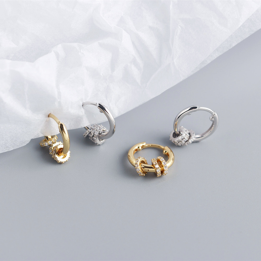 Japanese Style Detachable Round Hoop Silver Earrings S925 Silver Amulet Zircon-Set Ear Cuffs Earrings for Women - Image 10