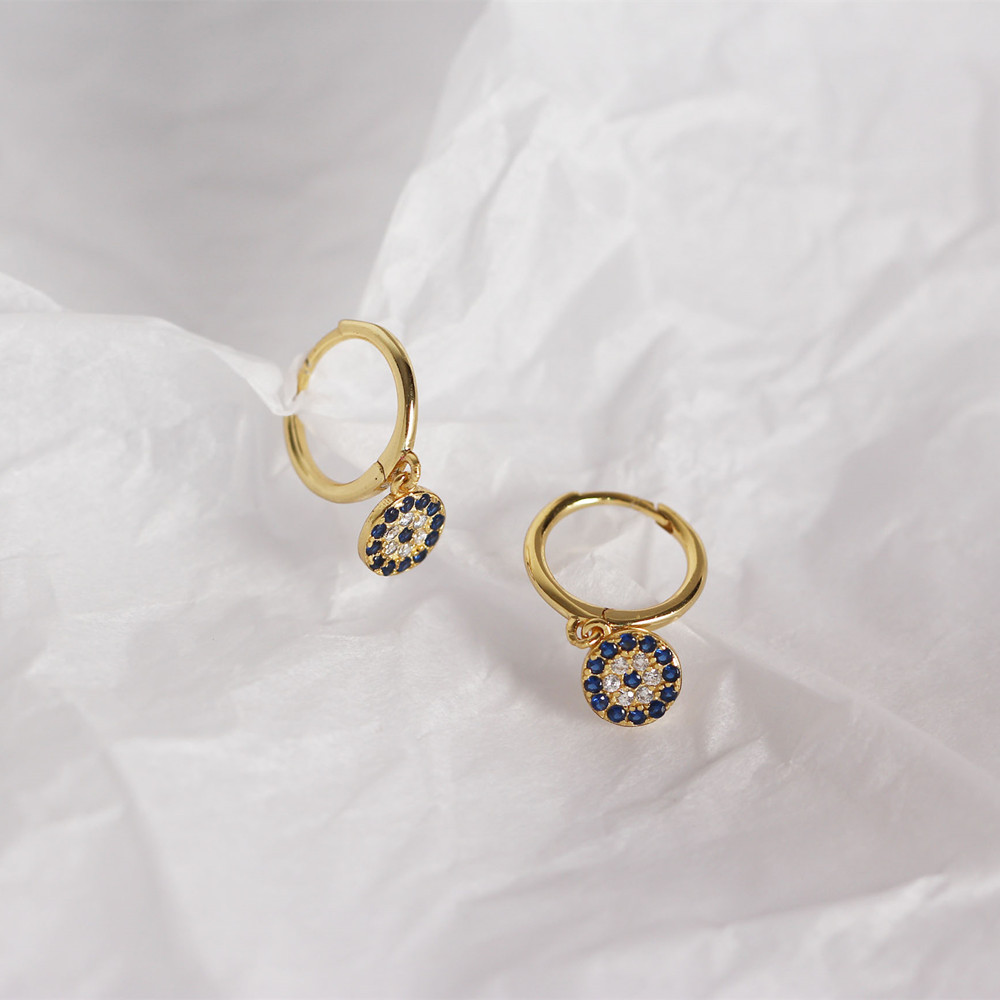 European Silver Ear Cuffs S925 Diamond-Set Evil Eye Trendy Jewelry Earrings for Women - Image 12